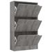 Armoire chaussures 3 portes Béton 59x24x105 cm - Photo n°1