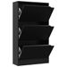 Armoire chaussures 3 portes Noir 59x24x105 cm - Photo n°1