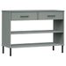 Armoire console avec pieds en métal Gris Bois pin massif OSLO - Photo n°1
