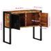 Armoire console multicolore 90x35x75cm bois massif récupération - Photo n°12