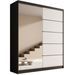 Armoire coulissante 2 portes KAROW 180 avec miroir – Meuble de rangement moderne - Photo n°1