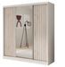 Armoire coulissante ANTIKA 200 cm avec miroir et lattes décor bois - Photo n°1
