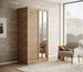 Armoire coulissante BIZEN avec lames décor bois et miroir - Photo n°1