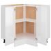 Armoire d'angle Blanc brillant 75,5x75,5x80,5 cm - Photo n°5