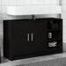 Armoire d'évier noir 90x29x55 cm bois d'ingénierie - Photo n°1