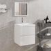 Armoire de bain avec miroir Blanc brillant Bois d'ingénierie - Photo n°1