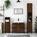 Armoire de bain chêne marron 30x30x100 cm bois d'ingénierie - Photo n°2