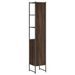 Armoire de bain chêne marron 33x33x185,5 cm bois d'ingénierie - Photo n°8