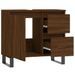 Armoire de bain chêne marron 65x33x60 cm bois d'ingénierie - Photo n°5