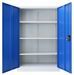 Armoire de bureau 2 portes 3 étagères métal gris et bleu Brook - Photo n°3