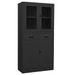 Armoire de bureau Anthracite 90x40x180 cm Acier et verre trempé 2 - Photo n°1