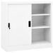 Armoire de bureau avec porte coulissante Blanc 90x40x90cm Acier - Photo n°1