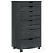 Armoire de bureau en bois pin massif sur roulettes Klasko H 103 cm - 8 tiroirs - Photo n°1