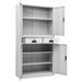 Armoire de bureau Gris clair 90x40x180 cm Acier - Photo n°2