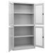 Armoire de bureau Gris clair 90x40x180 cm Acier et verre trempé 2 - Photo n°2