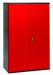 Armoire de bureau métallique 2 portes rouge et noir Folia L 80 x H 105 x P 41 cm - Photo n°1