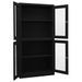 Armoire de bureau Noir 90x40x180 cm Acier et verre trempé 2 - Photo n°2