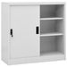 Armoire de bureau porte coulissante Gris clair 90x40x90cm Acier - Photo n°1