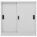 Armoire de bureau porte coulissante Gris clair 90x40x90cm Acier - Photo n°2