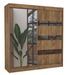 Armoire de chambre 1 porte bois marron et marron laqué 1 porte miroir Voka - Photo n°1