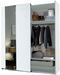 Armoire de chambre 2 portes coulissantes bois laqué blanc et argent Dany 182 cm - Photo n°2