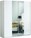 Armoire de chambre 2 portes coulissantes bois laqué blanc et argent Dany 182 cm - Photo n°5