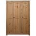 Armoire de chambre 3 portes en bois de pin massif Autika 118 cm – Élégance rustique et polyvalence - Photo n°5