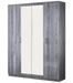 Armoire de chambre 4 portes battantes bois chêne grisé Nikoza 116 cm - Photo n°1