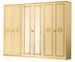 Armoire de chambre 6 portes 2 avec miroirs laqué beige et doré Savana 181 cm - Photo n°1