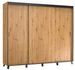 Armoire de chambre à 2 ou 3 portes coulissantes bois clair artisan Barko - 4 tailles - Photo n°1