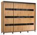 Armoire de chambre à 2 ou 3 portes coulissantes bois clair artisan et noir Sokano - 4 tailles - Photo n°2