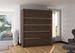 Armoire de chambre à coucher 2 portes coulissantes marron et alu Pimka 180 cm - Photo n°2