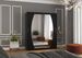Armoire de chambre à coucher 2 portes coulissantes noir et miroir Balko 180 cm - Photo n°2