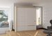 Armoire de chambre à coucher bois clair 2 portes coulissantes blanches et alu Pimka 180 cm - Photo n°2