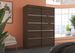 Armoire de chambre à coucher bois foncé 2 portes coulissantes bois foncé et alu Kubik 150 cm - Photo n°2