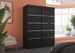 Armoire de chambre à coucher noir 2 portes coulissantes bois noir et alu Kubik 150 cm - Photo n°2