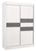 Armoire de chambre à portes coulissantes bois blanc mat et gris laqué Korza - 3 tailles - Photo n°2