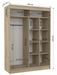 Armoire de chambre à portes coulissantes bois blanc mat et gris laqué Korza - 3 tailles - Photo n°5