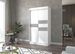 Armoire de chambre à portes coulissantes bois blanc mat et gris laqué Korza - 3 tailles - Photo n°7