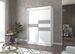 Armoire de chambre à portes coulissantes bois blanc mat et gris laqué Korza - 3 tailles - Photo n°8