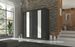 Armoire de chambre à portes coulissantes bois noir mat et blanc laqué Karola - 3 tailles - Photo n°6