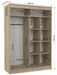 Armoire de chambre à portes coulissantes bois noir mat et blanc laqué Karola - 3 tailles - Photo n°11