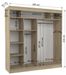 Armoire de chambre à portes coulissantes bois noir mat et blanc laqué Karola - 3 tailles - Photo n°12