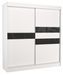 Armoire de chambre à portes coulissantes bois blanc mat et noir laqué Korza - 3 tailles - Photo n°1