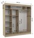 Armoire de chambre à portes coulissantes bois blanc mat et noir laqué Korza - 3 tailles - Photo n°6