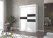 Armoire de chambre à portes coulissantes bois blanc mat et noir laqué Korza - 3 tailles - Photo n°11