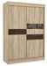 Armoire de chambre à portes coulissantes bois clair mat et marron laqué Korza - 3 tailles - Photo n°2