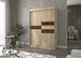 Armoire de chambre à portes coulissantes bois clair mat et marron laqué Korza - 3 tailles - Photo n°5