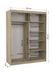 Armoire de chambre blanche 2 portes coulissantes blanc et miroirs horizontaux Bozika 150 cm - Photo n°4