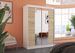 Armoire de chambre blanche 2 portes coulissantes bois clair et miroir Zomka 150 cm - Photo n°2